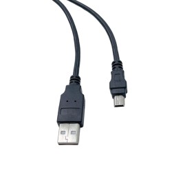 Cordon USB 2.0 A-MiniB - 5 pins - M / M Noir - 1.8m