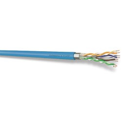 HsD - Câble monobrin - CAT6 F/UTP - 4 paires LSZH Dca - 500m - Bleu