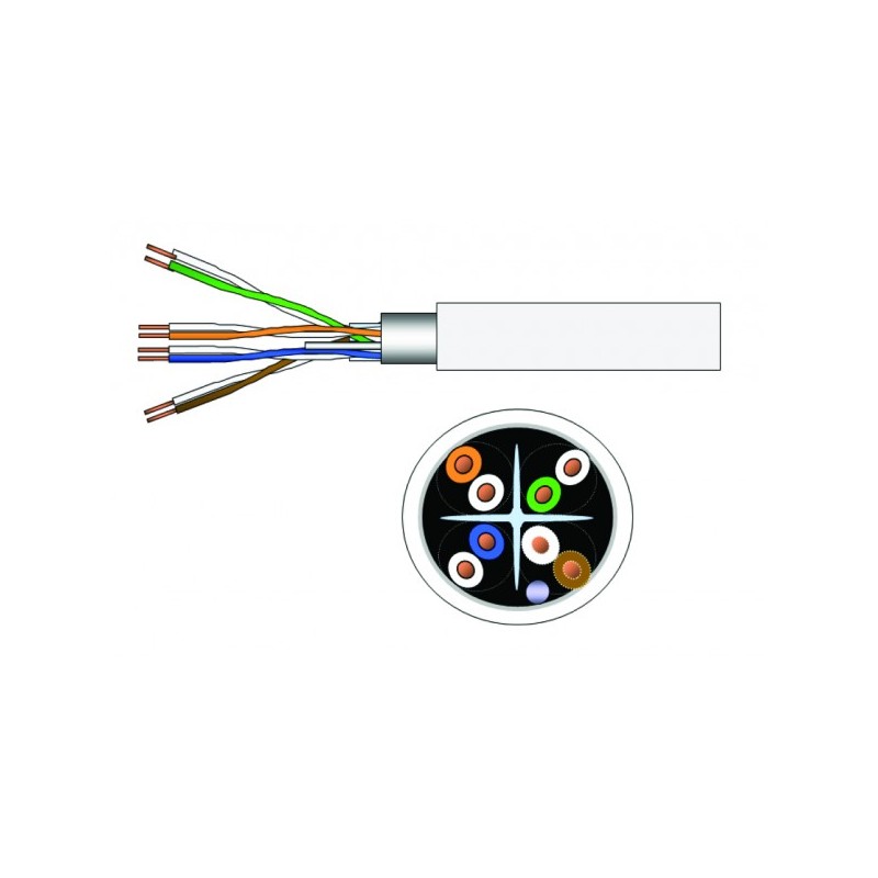 DRAKA - Câble monobrin - Cat6 F/UTP - 4 paires LSHF - 500m