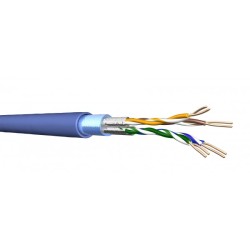 DRAKA - Câble monobrin - Cat6a F/FTP - 4 paires LSHF bleu - 500m