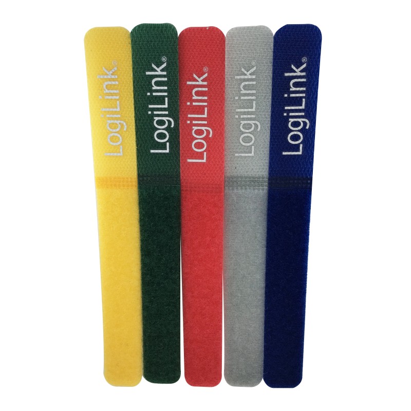 Lien auto-agrippant - 5 couleurs de 20cm (lot de 5)