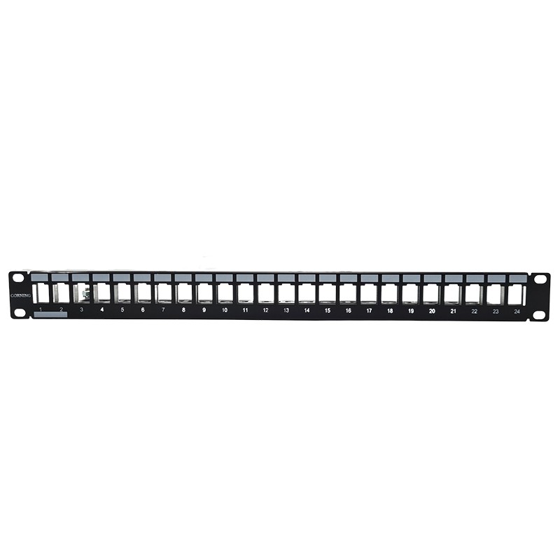 Panneau 24 ports 1U alu noir RJ45 - non équipé de connecteurs - 3M