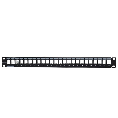 Panneau 24 ports 1U alu noir RJ45 - non équipé de connecteurs - 3M