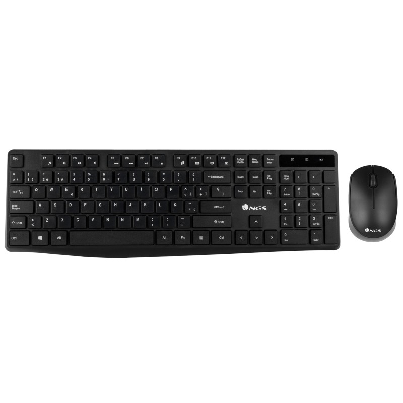 KIT clavier souris sans fil 2.4Ghz connecteur OTG noir - NGS - ALLURE