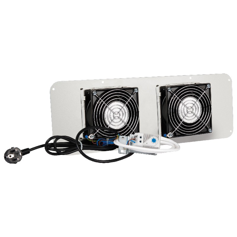 UPTEC v2 - Plaque ventilation 2 ventilos +thermost. +filtre pour IP55