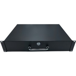 UPTEC - Tiroir de rangement 19" avec serrure - 2U - Noir