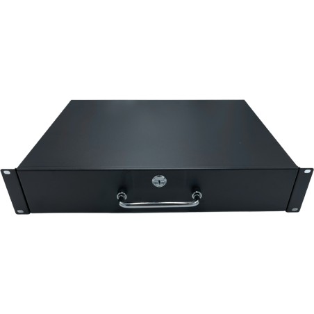 UPTEC - Tiroir de rangement 19" avec serrure - 2U - Noir