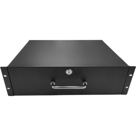 UPTEC - Tiroir de rangement 19" avec serrure - 3U - Noir