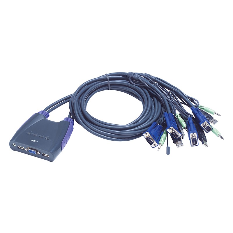 ATEN - CS64US - Commutateur KVM câble VGA/audio USB - 4 ports