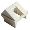 Plastron 45x45 RJ45 Nu incliné 1 embase, blanc pour embase UPTEC