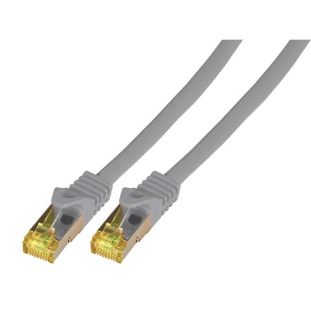 Cordon RJ45 C7 SFTP 4P Gris manchons gris - 1m