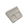 Plastron 45x45 RJ45 Nu incliné 2 embases, blanc pour embase UPTEC