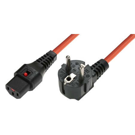 IEC Lock - Cordon secteur 2P+T FR / C13 - 3m Orange