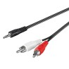 Cordon audio stéréo Jack 3.5 M / 2 x RCA M - 3m - blindé