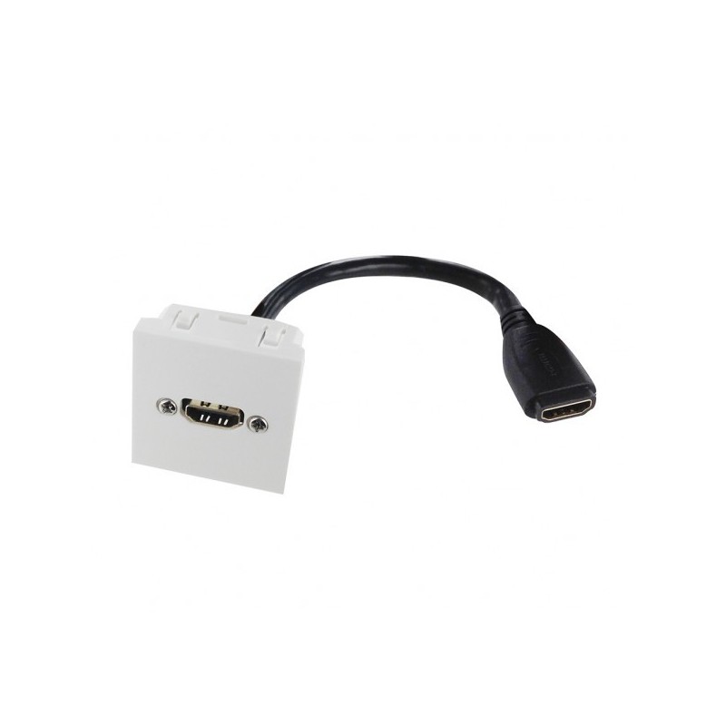 Plastron 45x45 HDMI 2.0 F/F - Coudé 60° - AWG26 - 0.20m