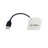 Plastron 45x45 USB2.0 A F vers F - 0.20m