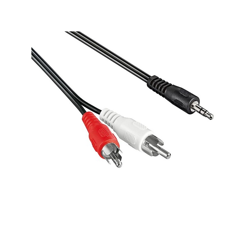 Cordon audio stéréo Jack 3.5 M / 2 x RCA M - 5m - blindé