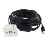 Plastron 45x45 USB2.0 B amplifié F-M - 15m