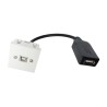 Plastron 45x45 USB2.0 B F vers USB A F Amplifié – 0.20m 